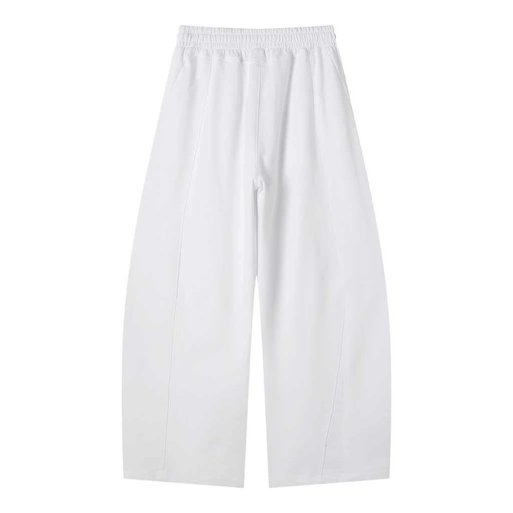 Heavyweight Drawstring Waistband Wide Leg Panel Sweatpants - Push Thru It Chrome Print