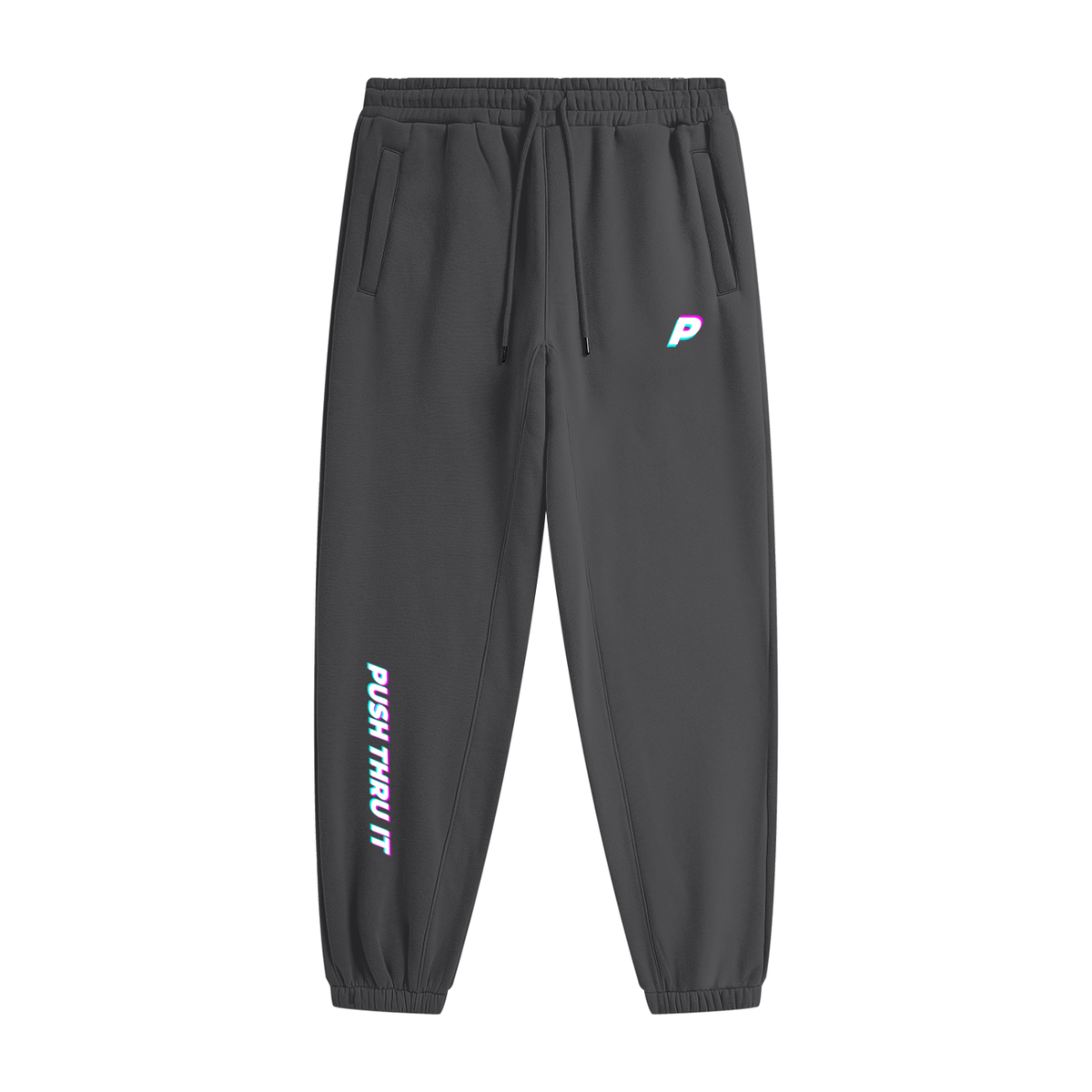 Unisex Heavyweight Regular Fit Fleece Joggers - Push Thru It Tri-Color Print