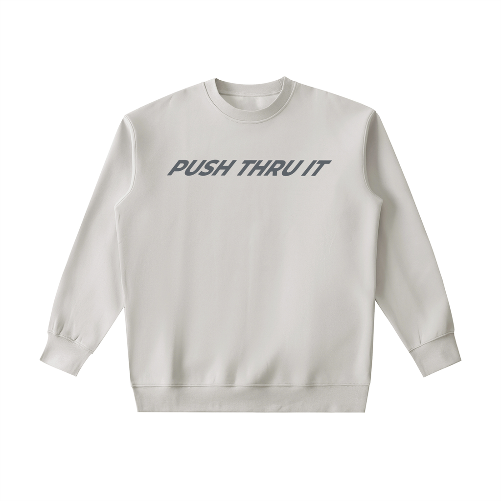 Heavyweight Drop Shoulder Crewneck Sweatshirt - Women's Push Thru It Brick Wall Graphic Back Print VT