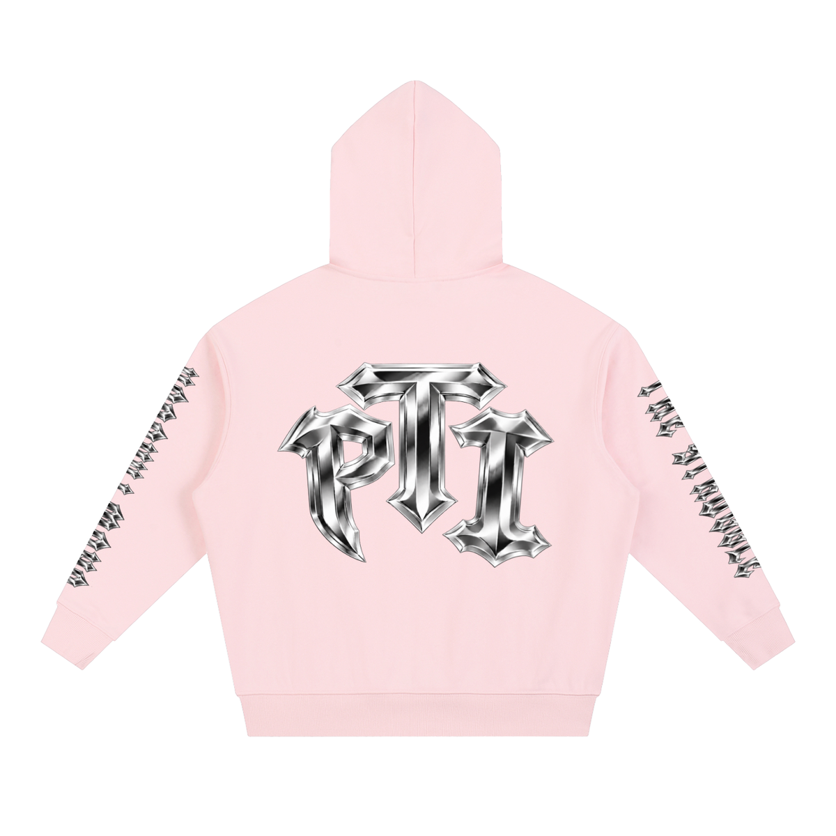 Boxy Heavyweight Drop-Shoulder Cotton-Blend Hoodie - PTI Grow Through The Struggle All Over Sleeve Print