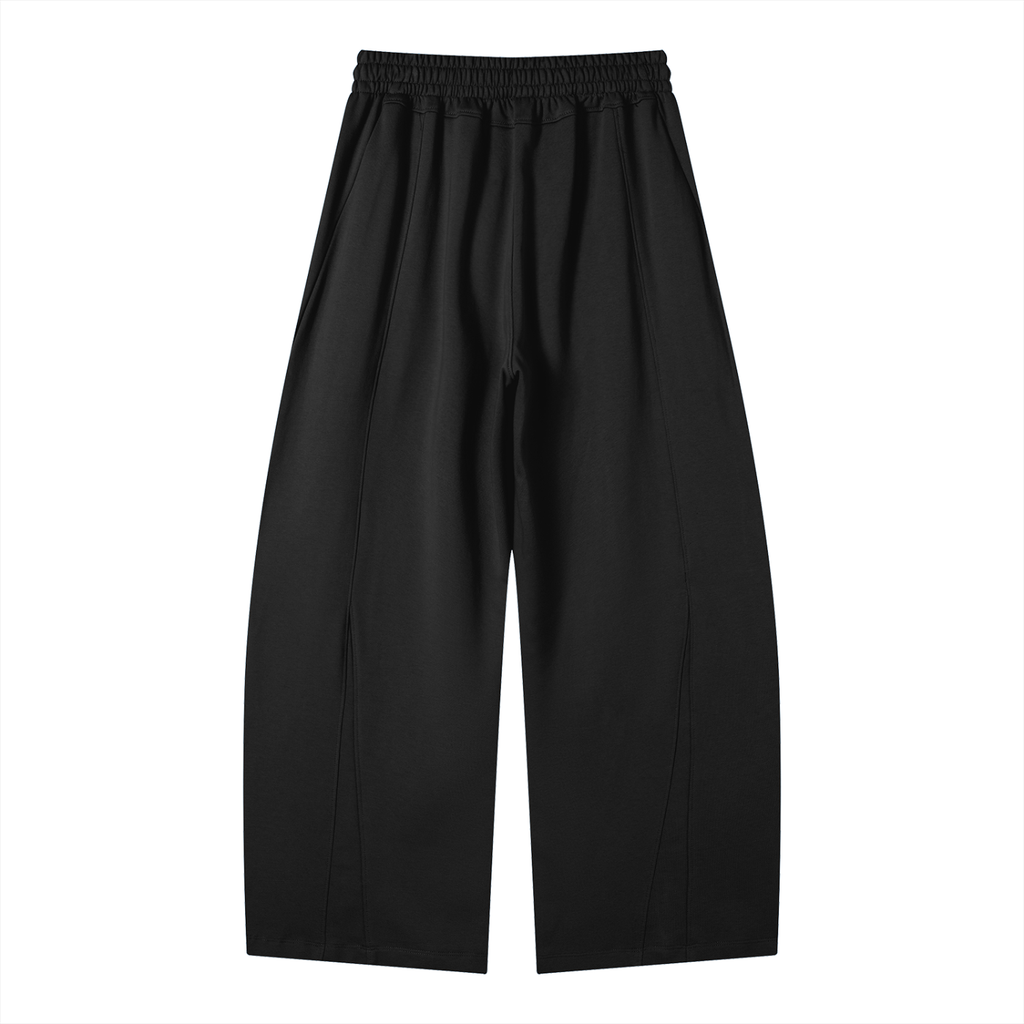 Heavyweight Drawstring Waistband Wide Leg Panel Sweatpants - Push Thru It Chrome Print