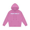 Unisex Heavyweight Relaxed Cotton Blend Hoodie - Push Thru It Original Tri-Color Print