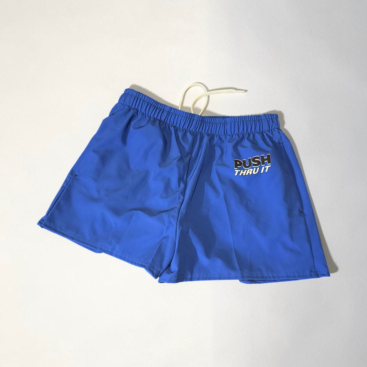 Unisex Athletic Running Shorts 2.56-Inch Inseam - Push Thru It - Blue
