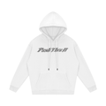 Unisex Heavyweight Relaxed Fleece Hoodie - Push Thru It Chrome Logo Back Print