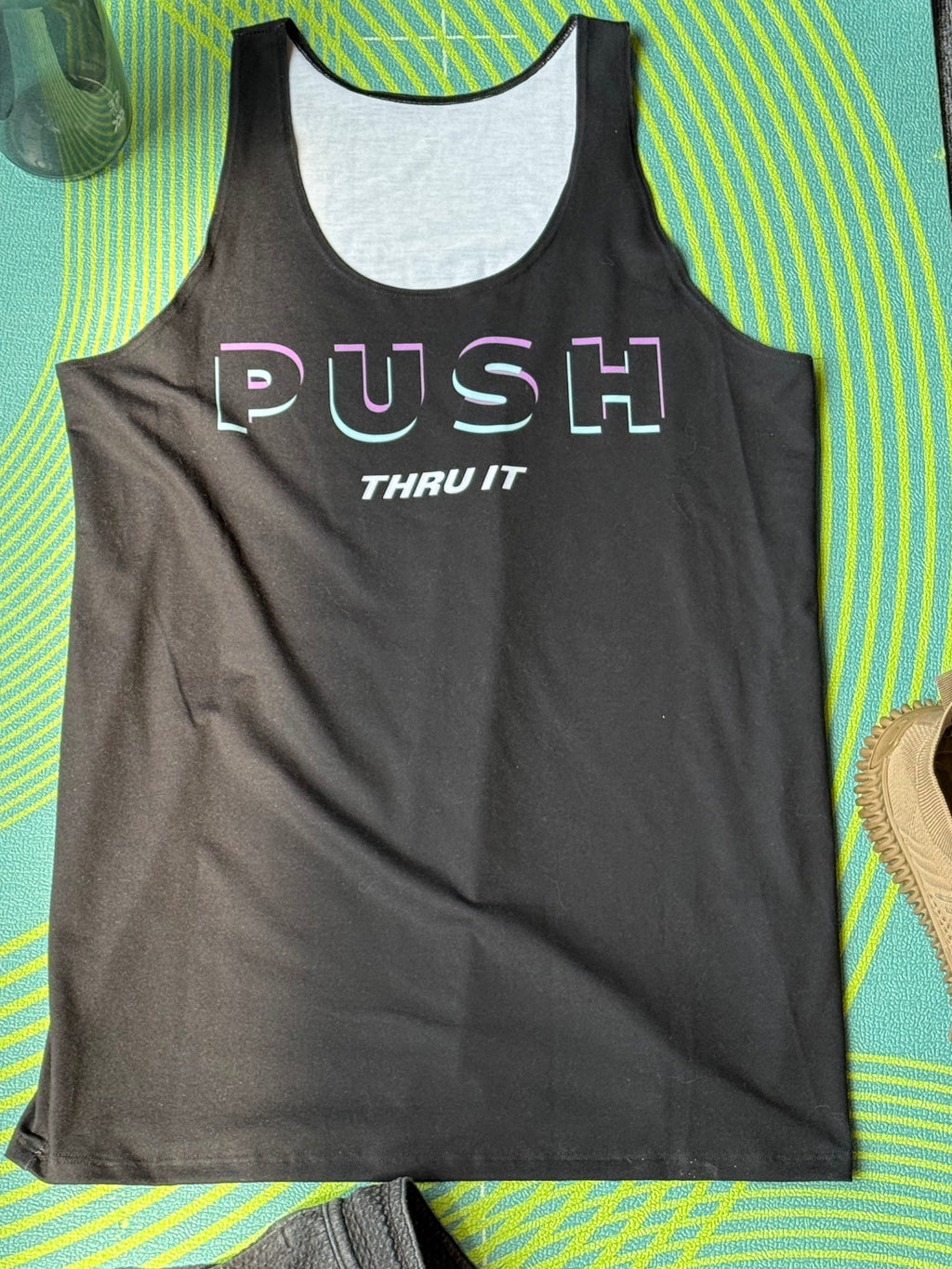 Men's Workout Tank Top - Push Thru It Harder - Red