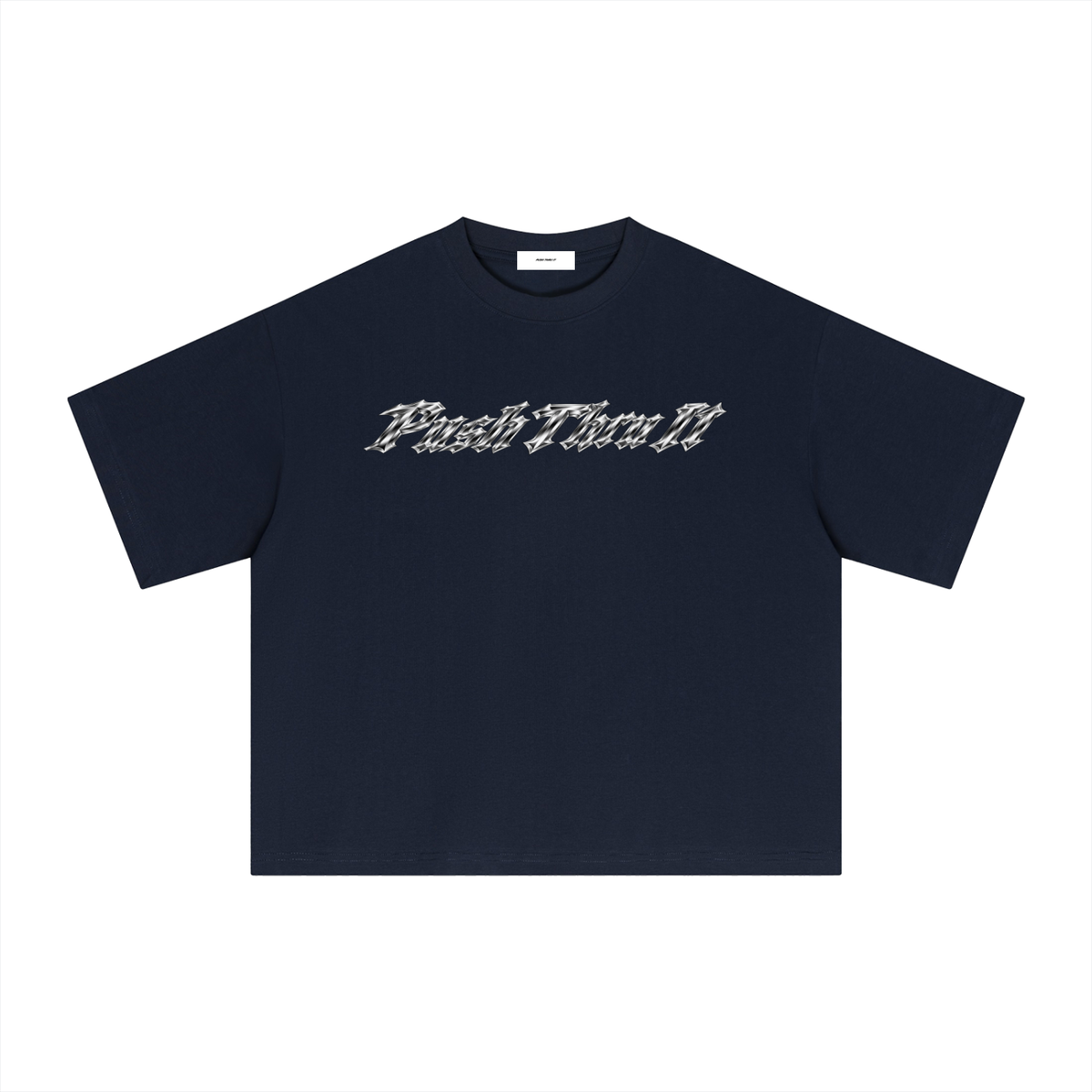Oversized Drop-Shoulder Cotton/Sorona Blend Boxy T-Shirt - Grow Through The Struggle Chrome Back Print