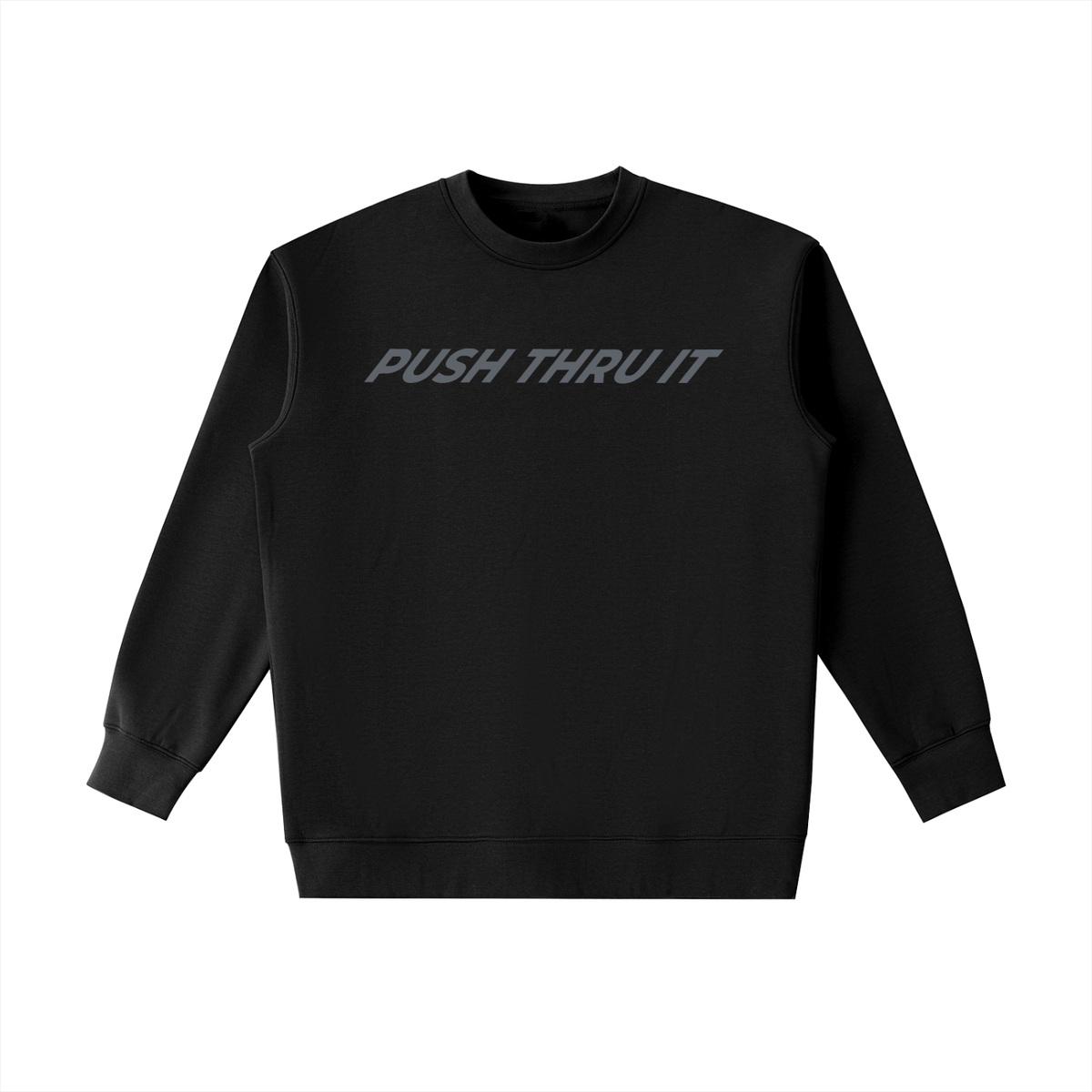 Heavyweight Drop Shoulder Crewneck Sweatshirt - Women's Push Thru It Brick Wall Graphic Back Print VT