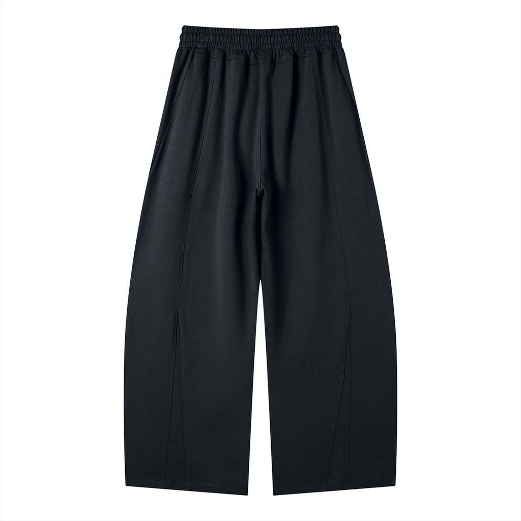 Heavyweight Drawstring Waistband Wide Leg Panel Sweatpants - Push Thru It Chrome Print