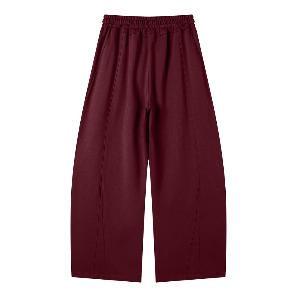 Heavyweight Drawstring Waistband Wide Leg Panel Sweatpants - Push Thru It Chrome Print