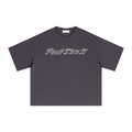 Oversized Cotton Sorona Blend Performance Boxy T-Shirt - Push Thru It Chrome Logo Back Print