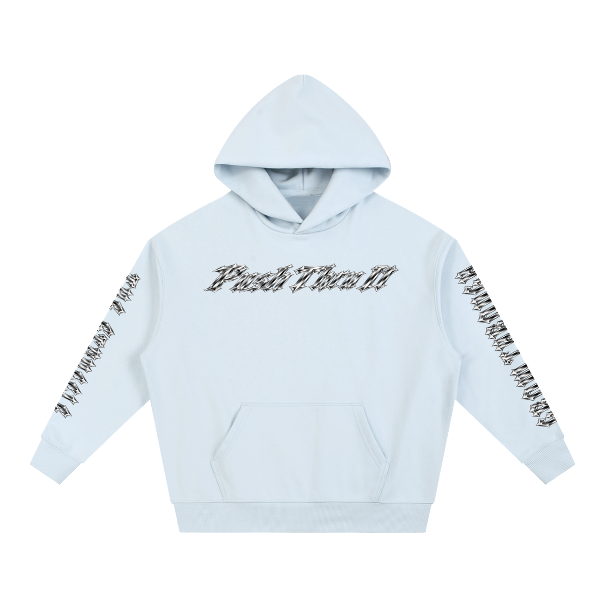 Boxy Heavyweight Drop-Shoulder Cotton-Blend Hoodie - PTI Grow Through The Struggle All Over Sleeve Print